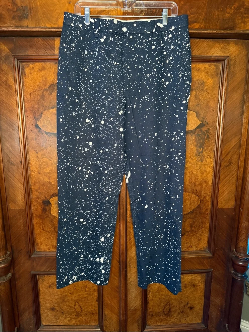 SECOND/LAYER Cerreto Trousers Navy Paint Splatter Size 48 (Waist 34)